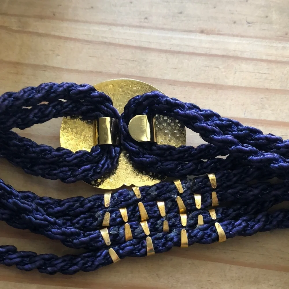 Vintage cloisonné rope belt